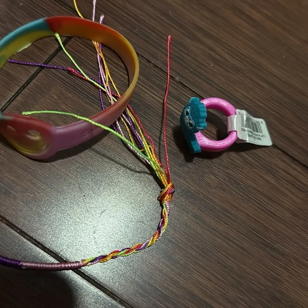 Kids Colorful Ring and Bracelet Set - 2 Bracelets and 1 Ring - BRAND NEW